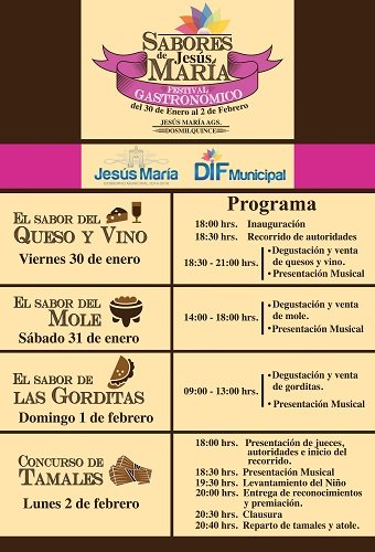 Se realizará concurso gastronómico en Jesús María del 30 de enero al 2 de febrero