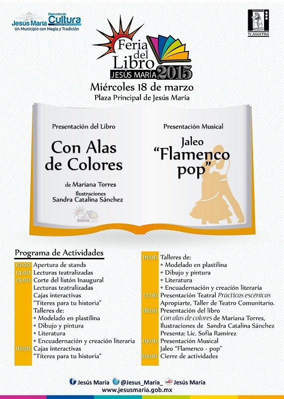 Programa de la 2a Feria del Libro de Jesús María (Mie. 18 de Marzo)