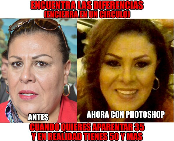 ¡Norma Esparza, Presidenta del PRI, quiere ocultar el paso de los años con photoshop!