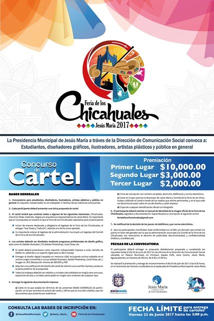 ¡Lanza Jesús María convocatoria para concurso de cartel de la Feria de los Chicahuales!