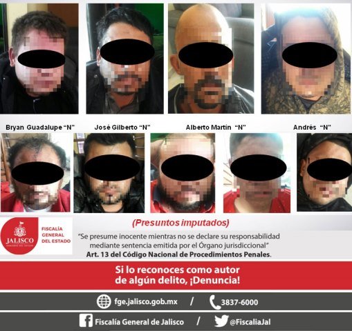 ¡Fuerzas Especiales de la Fiscalía de Jalisco capturaron a 9 sicarios con un arsenal en Mexticacán!