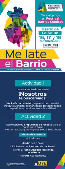 ¡Ayuntamiento de Aguascalientes hará consulta ciudadana en Barrio Mágico de La Salud!