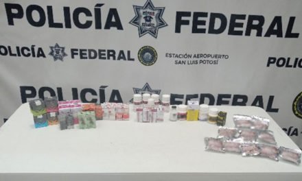 En SLP Policía Federal asegura más de 2,000 pastillas y soluciones inyectables de anabólicos