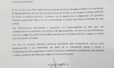 ¡CAASA presentó carta de intención para seguir explotando el servicio de aguas en Aguascalientes!