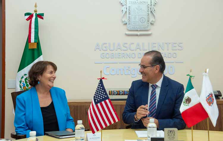 ¡Reconoce cónsul general de los EU en Guadalajara avances educativos, de seguridad y comerciales de Aguascalientes!