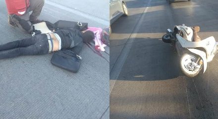 ¡Joven se mató tras caer de su motocicleta en un distribuidor vial en Aguascalientes!