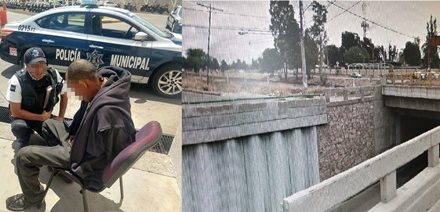 ¡Policías municipales de Aguascalientes rescataron a hombre que quería arrojarse de un puente para matarse!