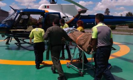 ¡Traslada el helicóptero Águila 1 a Guadalajara a lesionado por quemaduras en un incendio en Aguascalientes!