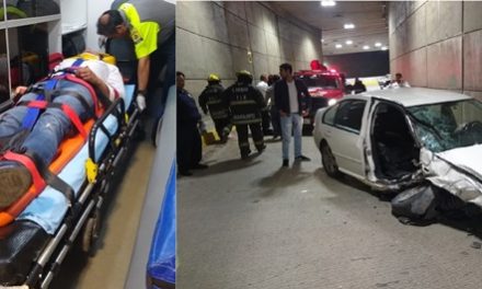 ¡Otro fuerte accidente en el distribuidor vial de Aguascalientes dejó 6 jóvenes lesionados!