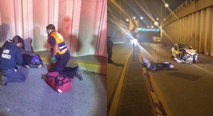 ¡Irresponsable automovilista mató a un motociclista por circular en sentido contrario en Aguascalientes!