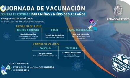 ¡Jornadas de vacunación contra Covid-19 para niñas y niños de 5 a 11 años inician el jueves en municipios del interior!