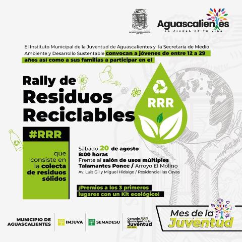 ¡Municipio de Aguascalientes invita a participar en Rally de Residuos Reciclables!