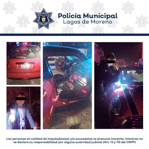 ¡Tras persecución detuvieron en Lagos de Moreno a sujeto que robó un auto deportivo en León!