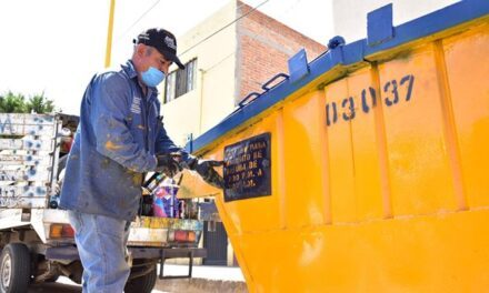 ¡Realiza Municipio trabajos permanentes de mantenimiento y rehabilitación de contenedores de residuos sólidos!